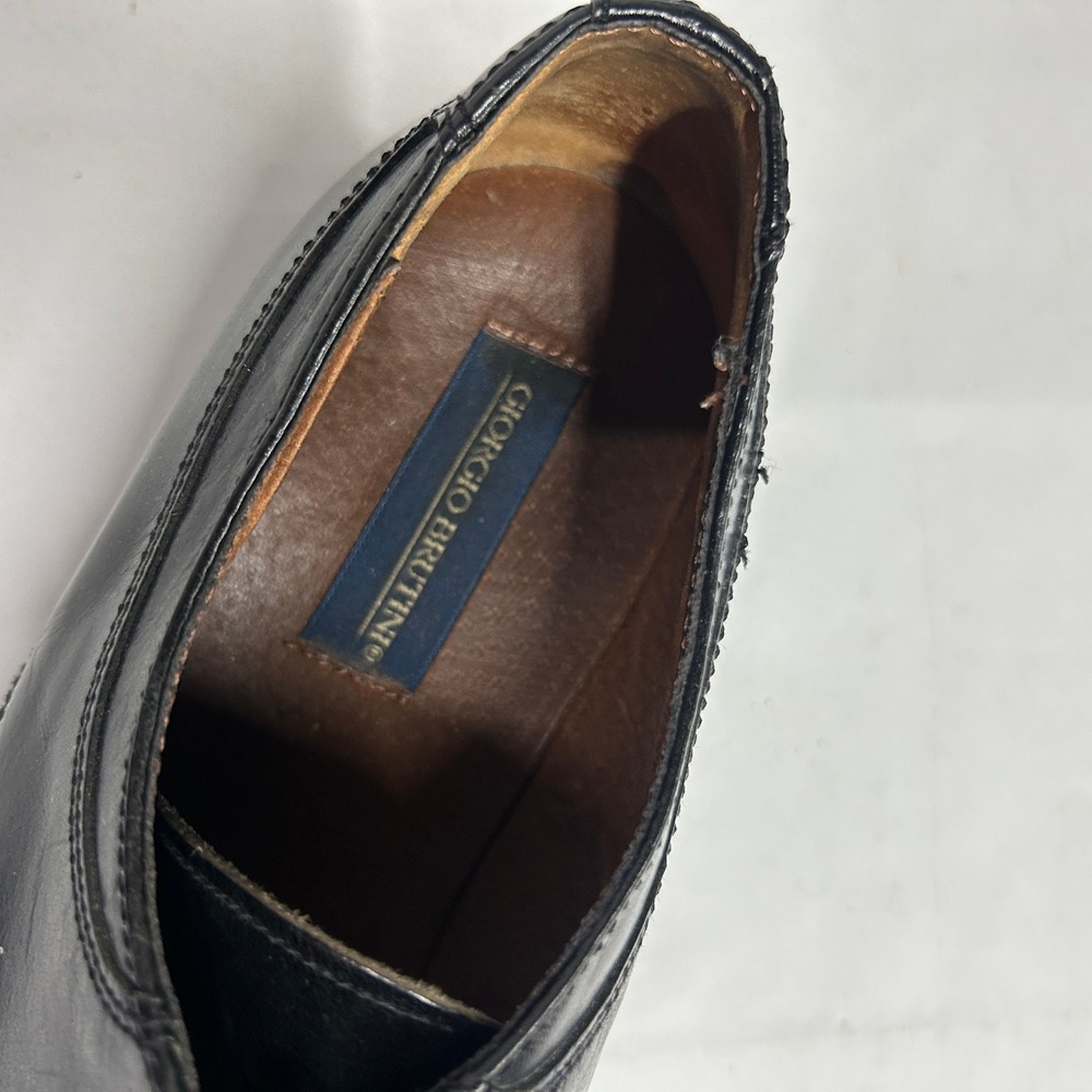 Giorgio Brutini Cap Toe Derby Leather Dress Shoes 9.5 Black Classic Professional - Picture 2 of 7